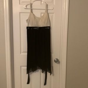 Black and beige dress